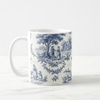 Mug Campagne française - Toile de campagne bleue et cr