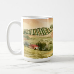 Mug Campagne italienne paysagère Italie aquarelle