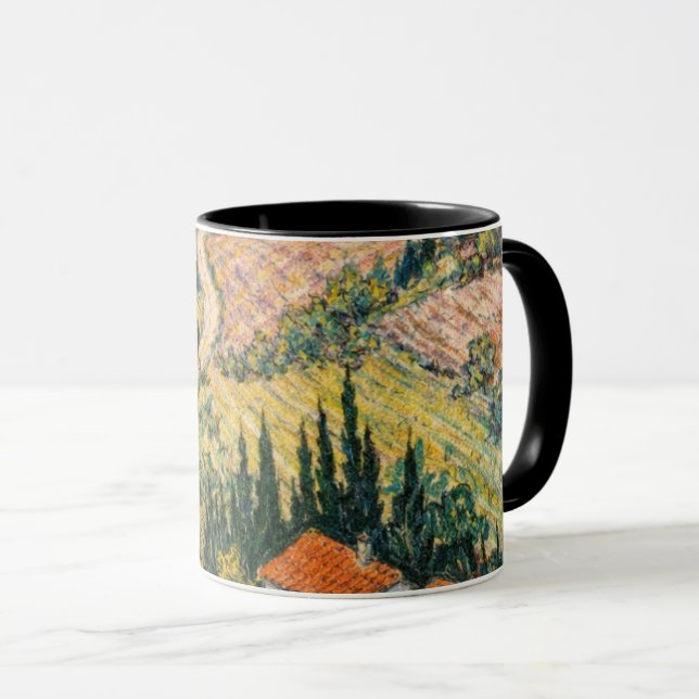 Mug Campagne toscane art vignoble scène rurale (Devant droit)