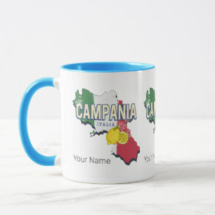 Mug Campanie Italie Région Rétro Carte Souvenir Vintag