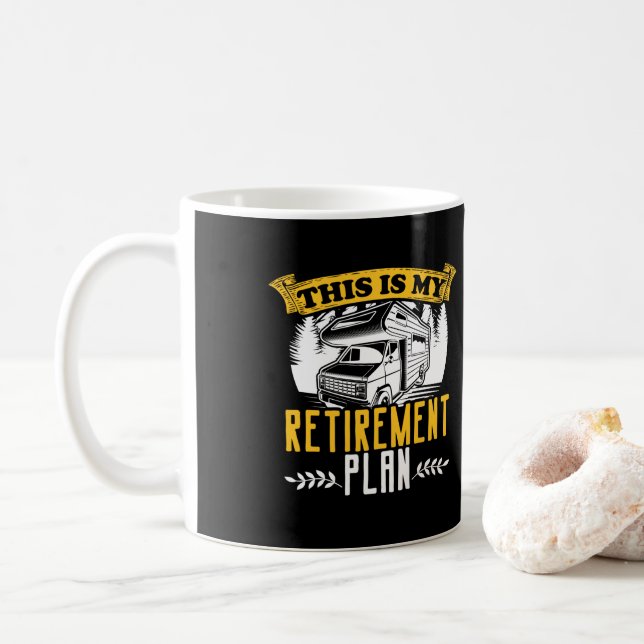 Mug Camper Camping RV Motorhome Voici Ma Retraite (Avec donut)