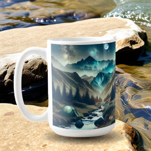 Mug Camping avec Montagnes et Tente