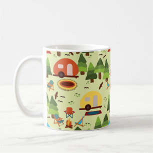 Mug Camping - caravane, chaises de camping, cheminée
