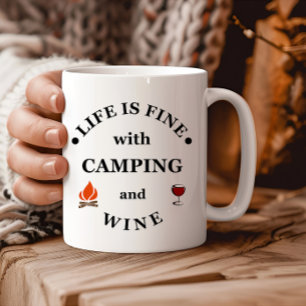 Mug Camping de fond et les paroles de vin