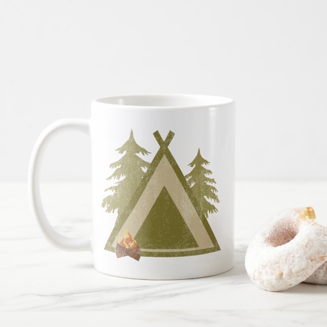 Mug Camping En Périphérie Dans La Nature (Avec donut)