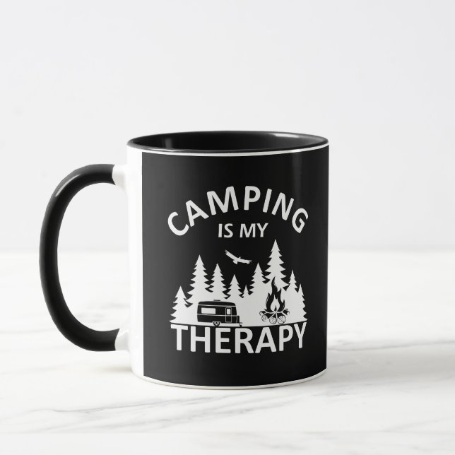 Mug Camping est ma thérapie drôle slogan de camper (Gauche)