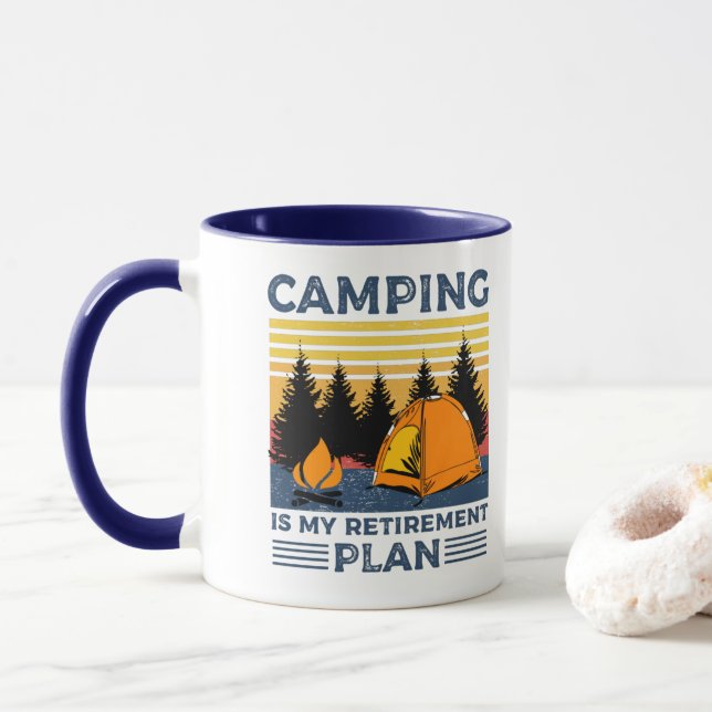 Mug Camping est mon plan de retraite Drôle camping Cad (Avec donut)