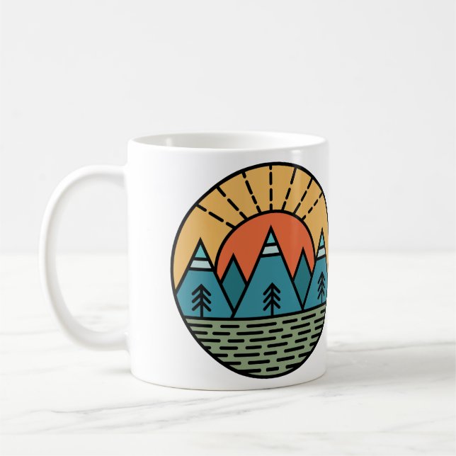 Mug camping feu montagnes wanderlust, randonnée (Gauche)