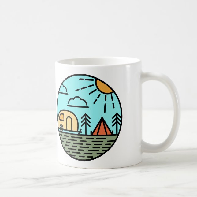Mug camping feu montagnes wanderlust, randonnée (Droite)