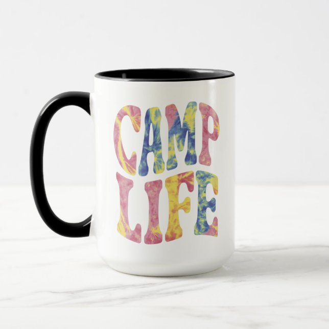 Mug Camping Filles d'été Camp Life Tie-Die Rétro  (Gauche)