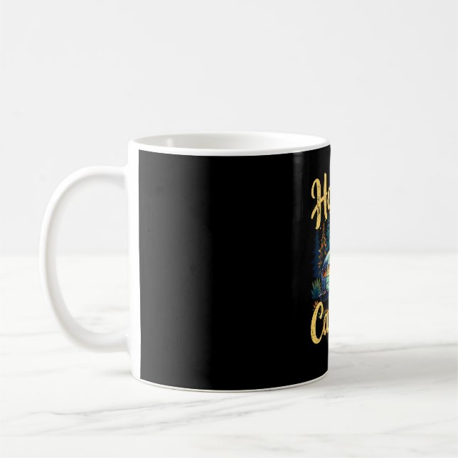 Mug Camping heureux drôle de feu de camp garçon en bas (Gauche)
