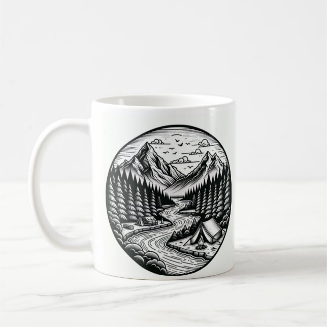 Mug Camping, Mug Enamel Pour Campeurs, Mug De Mont (Gauche)