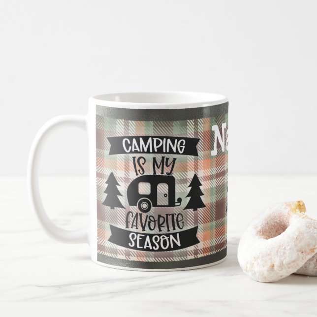 Mug Camping Personnalisé Conception Camper Conception  (Avec donut)