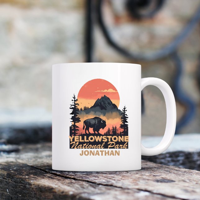 Mug Camping personnalisé du parc national Yellowstone (Créateur téléchargé)