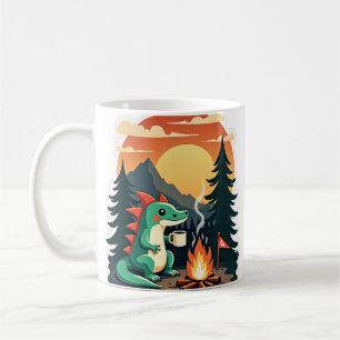 Mug Camping Rétro Axolotl Feu de Camp Pinède Wildernes