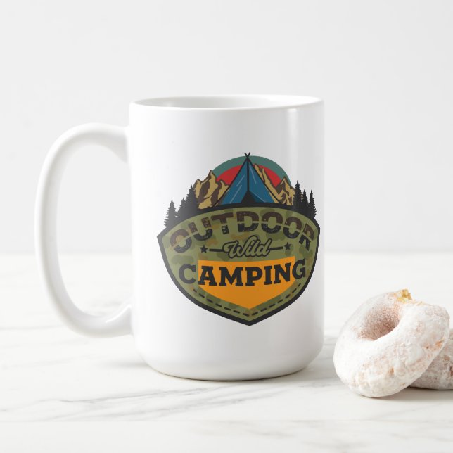 Mug Camping rustique (Avec donut)