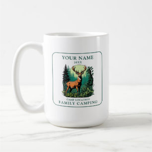 Mug Camping vintage de la forêt de cerfs