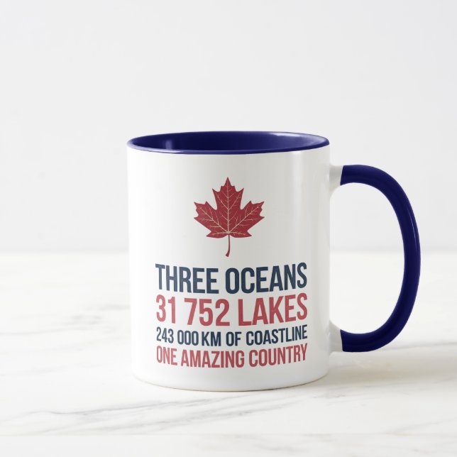 Mug Canada 3 Océans 31752 Lacs 243000km de côtes (Droite)