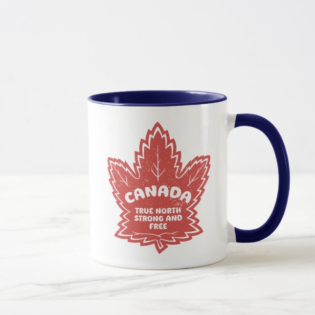 Mug Canada Feuille D'Érable Véritable Nord Fort Et Lib (Droite)