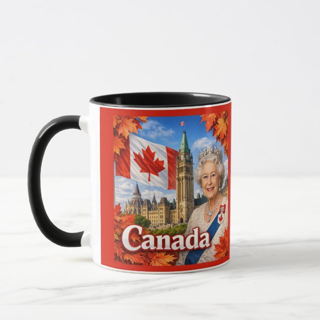Mug Canada. Reine Elizabeth ||. Historique.  (Gauche)