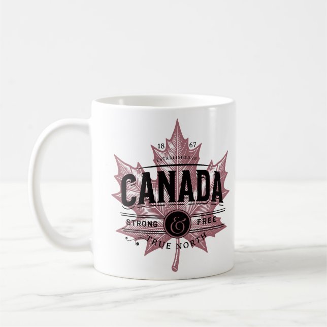 Mug Canada Véritable Feuille d'érable libre et solide (Gauche)