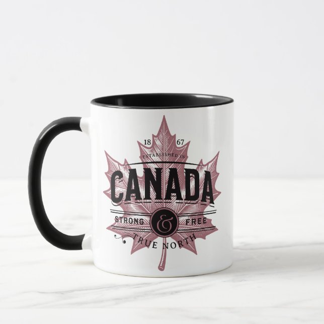 Mug Canada Véritable Feuille d'érable libre et solide (Gauche)