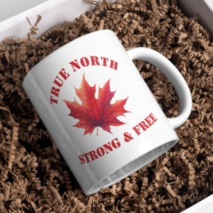 Mug Canada Vraie Nord Forte et libre Feuille d'érable