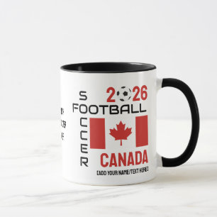 Mug CANADA World Football Nom personnalisé 2026 TOUTE 
