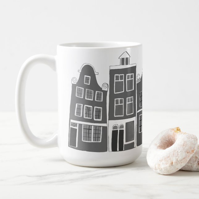 Mug Canal House Rainbow Amsterdam Hollande Voyage (Avec donut)