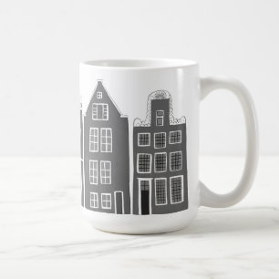 Mug Canal Houses Row Amsterdam Holland Dutch Grey