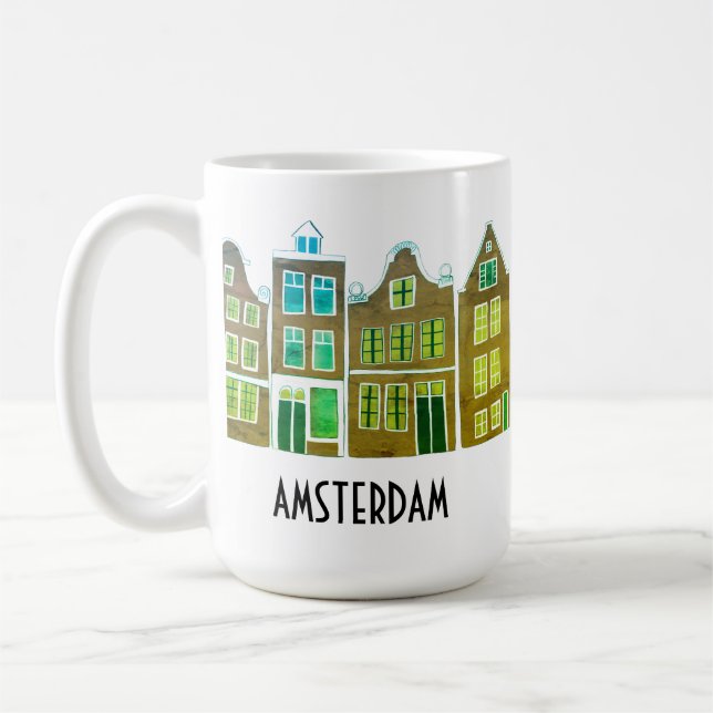Mug Canal Houses Row Amsterdam Hollande Voyage (Gauche)