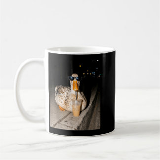 Mug Canard buvant du café glacé au lait Amoureux drôle