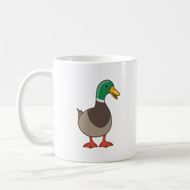 Mug Canard colvert de dessin animé mignon (Gauche)