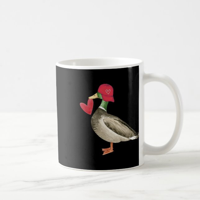 Mug Canard colvert de la Saint-Valentin Rétro Groovy C (Droite)