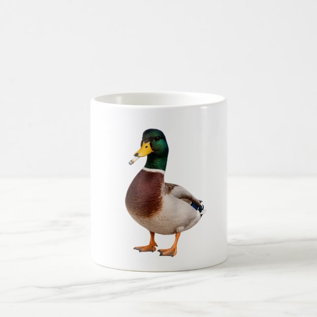 Mug canard colvert Mème de fumeur vintage ,Cigarette , (Centre)