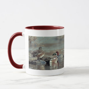 Mug canard colvert sauvage américain anneau céramique
