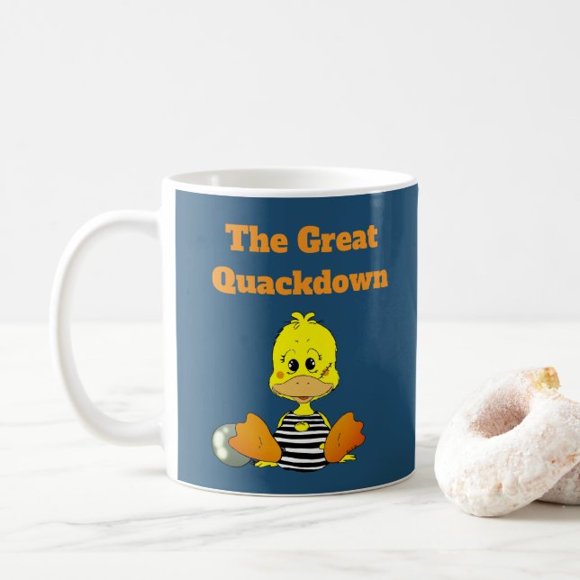 Mug Canard de prison drôle Le Grand Quackdown (Avec donut)
