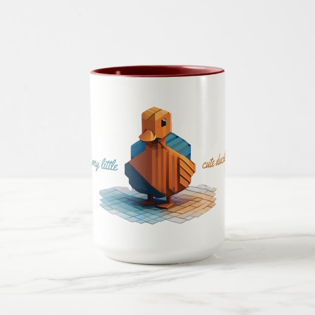 Mug Canard en bois isométrique (Centre)