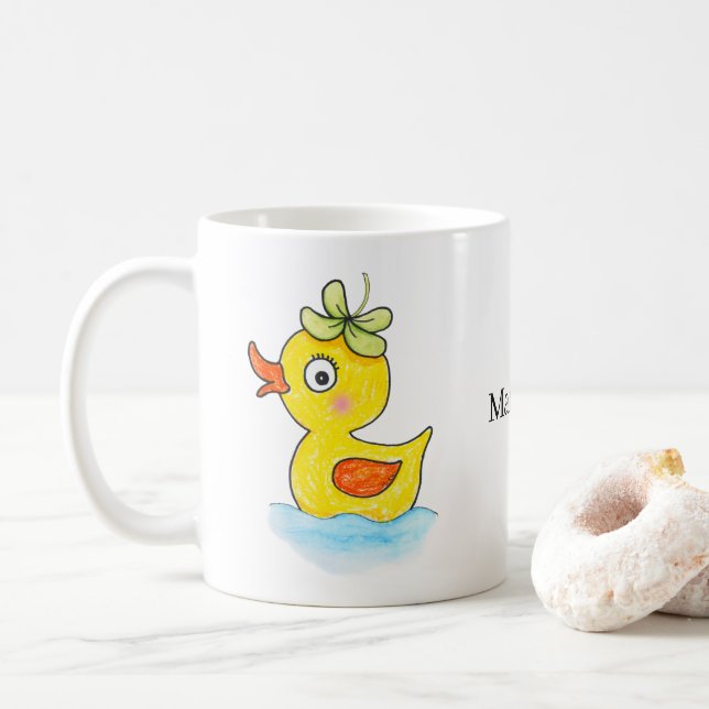 Mug Canard en caoutchouc jaune mignon avec chapeau trè (Avec donut)