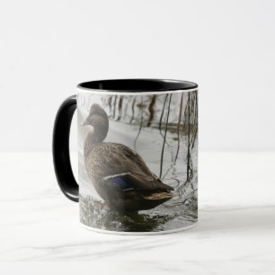 Mug Canard gris sur la nuit du lac