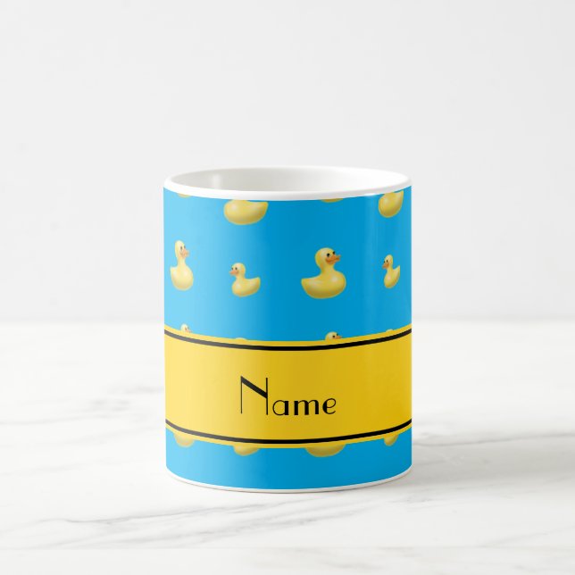 Mug Canard jaune nommé fait sur commande en caoutchouc (Centre)