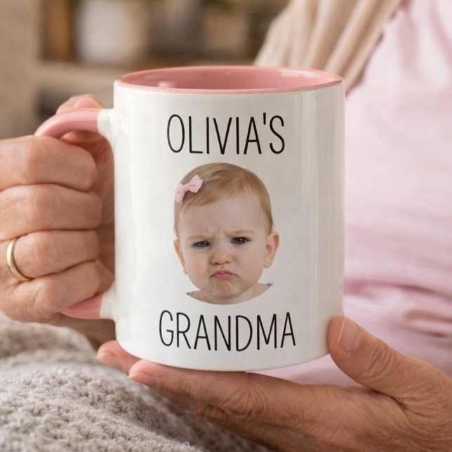 Mug Canard noir américain (Personalized Grandma Mug with Baby Photo Custom Gift for Grandmother)