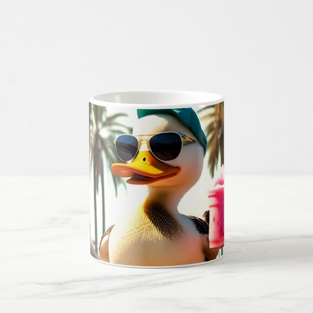 Mug Canard Rétro Drôle à Roulettes d'Été (Centre)