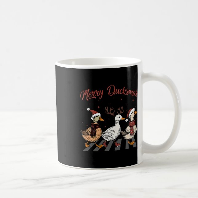 Mug Canards de Noël Merry Ducksmas Drôle Animaux Fêtes (Droite)