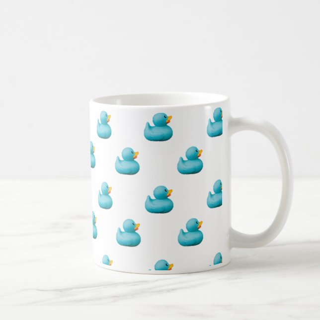 Mug Canards en caoutchouc bleu personnalisables par st (Droite)