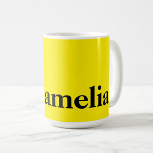 Mug Canary Jaune Couleur Solide Nom élégant