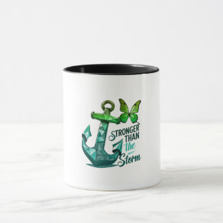 Mug Cancer awareness breast phrase Stronger Than Storm