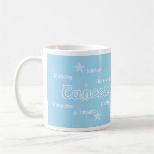 Mug Cancer Blue Aquarelle Astrologie Zodiac Sign Musiq