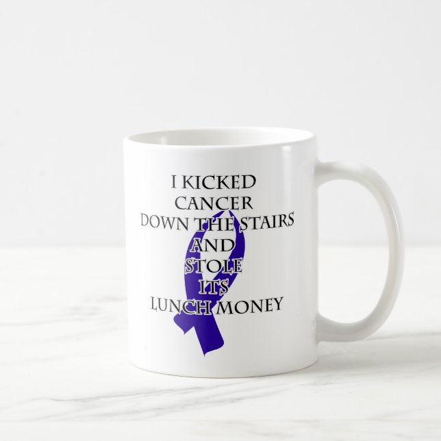 Mug Cancer Bully (ruban bleu foncé) (Droite)