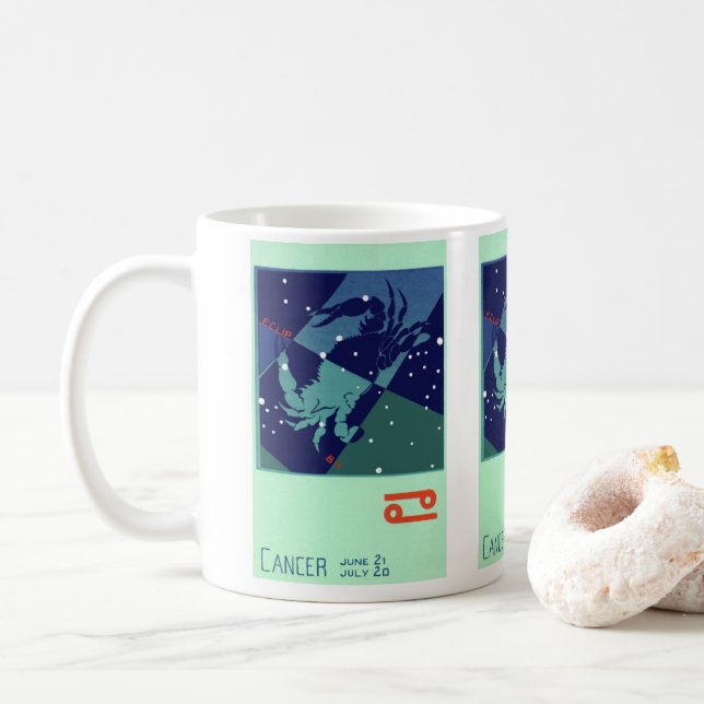 Mug Cancer Constellation de crabe Astrologie zodiaque  (Avec donut)